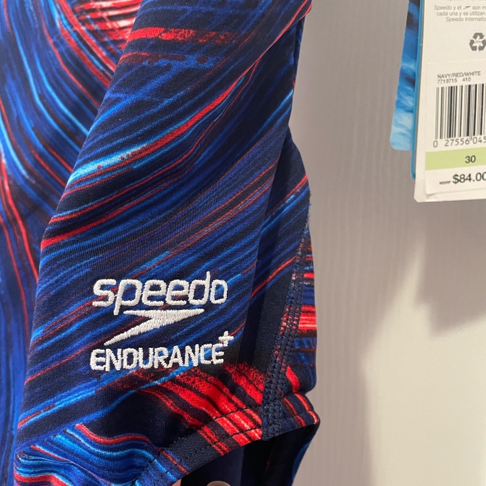 Speedo Navy and Red One Piece Swimsuit Swim 30